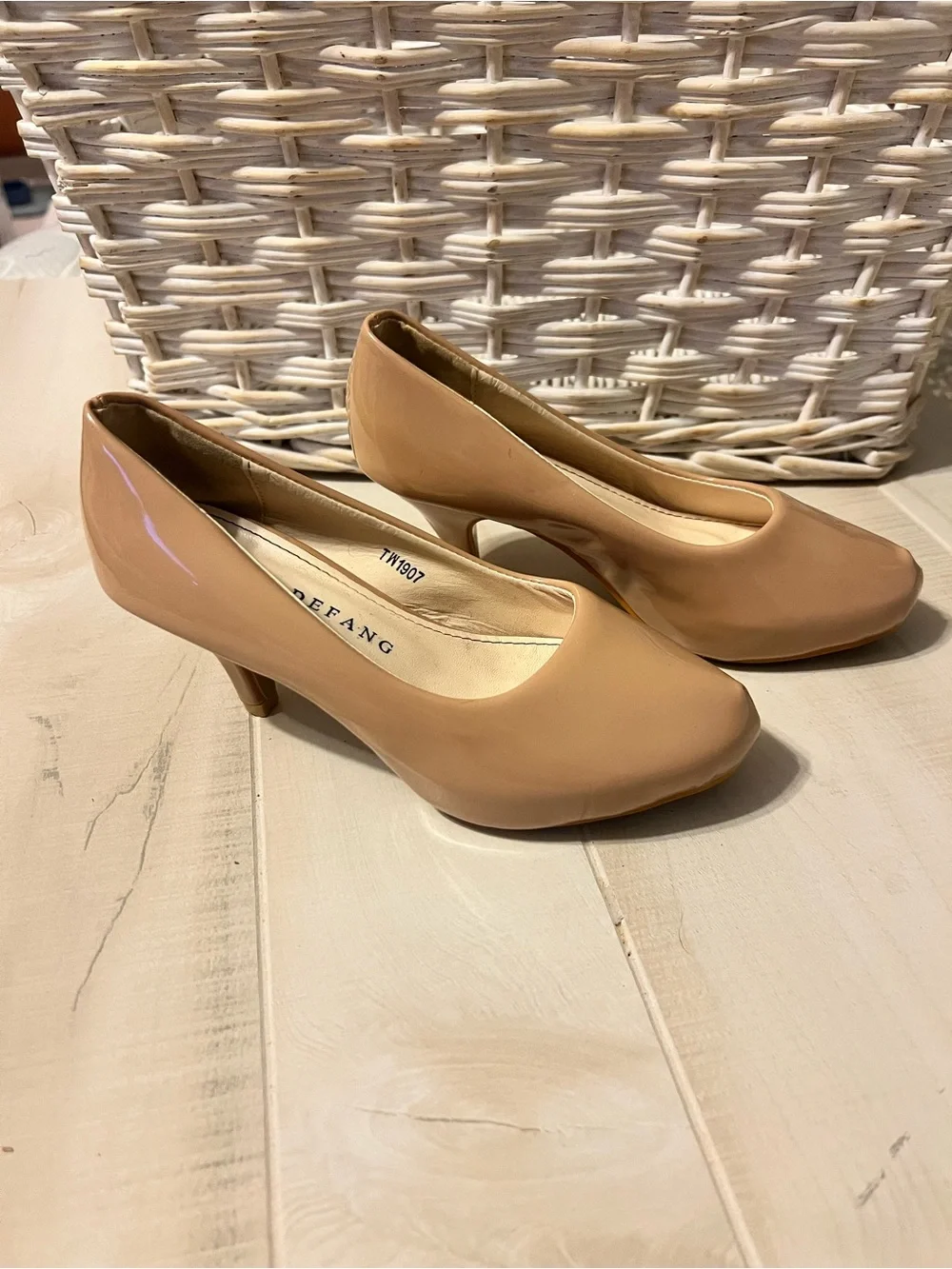 Marc Defang Girls' Nude Patent Dress Pumps